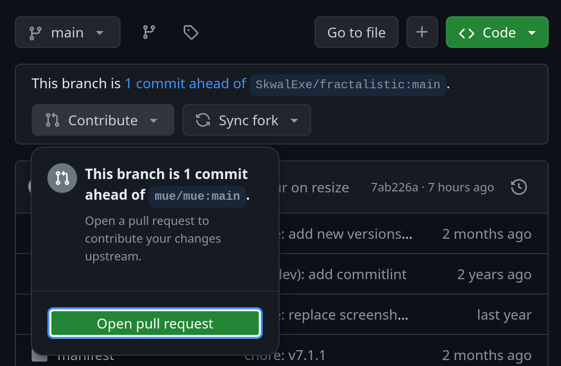 Creating a pull request